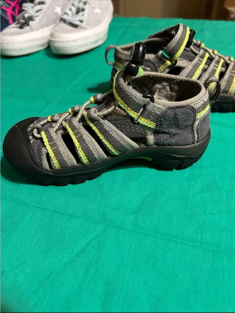 Keen Kids Grey and Lime Closed-Toe Water Sandals